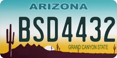 AZ license plate BSD4432