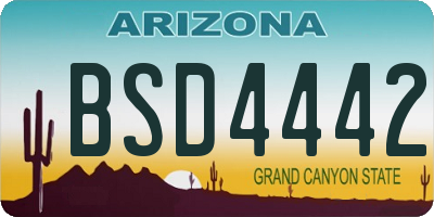 AZ license plate BSD4442