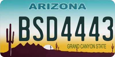 AZ license plate BSD4443