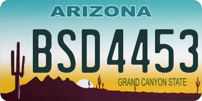 AZ license plate BSD4453