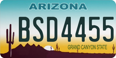 AZ license plate BSD4455