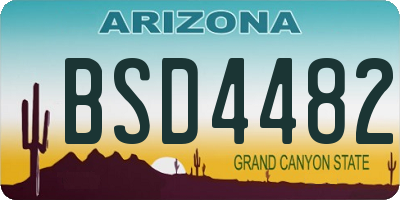 AZ license plate BSD4482