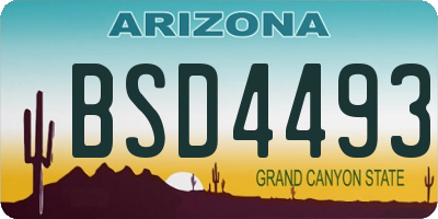 AZ license plate BSD4493