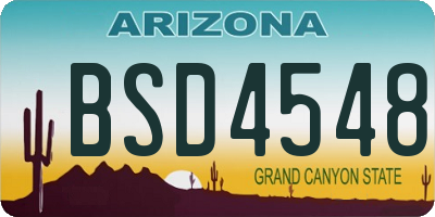 AZ license plate BSD4548