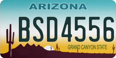 AZ license plate BSD4556