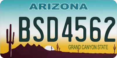 AZ license plate BSD4562