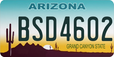 AZ license plate BSD4602