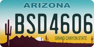 AZ license plate BSD4606