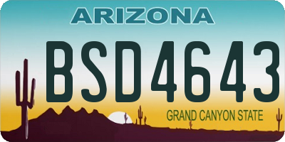 AZ license plate BSD4643