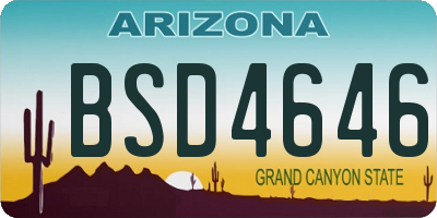 AZ license plate BSD4646