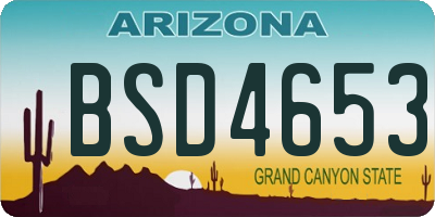 AZ license plate BSD4653