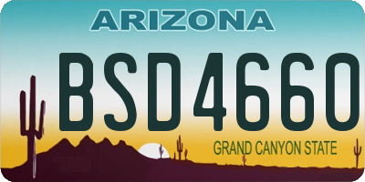 AZ license plate BSD4660