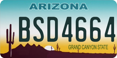 AZ license plate BSD4664