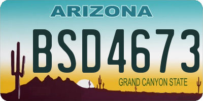 AZ license plate BSD4673