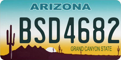 AZ license plate BSD4682