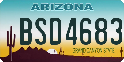 AZ license plate BSD4683