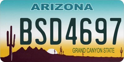 AZ license plate BSD4697