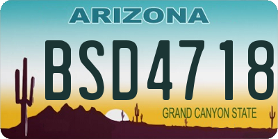 AZ license plate BSD4718