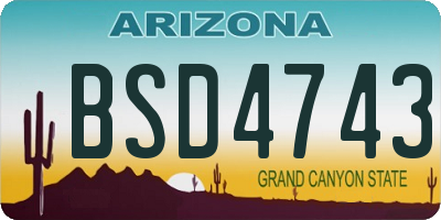 AZ license plate BSD4743