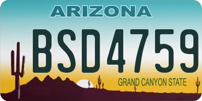 AZ license plate BSD4759