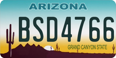 AZ license plate BSD4766