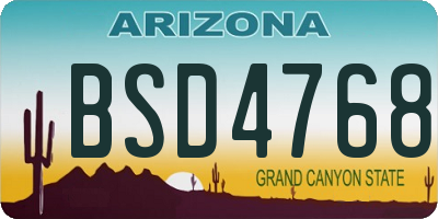 AZ license plate BSD4768