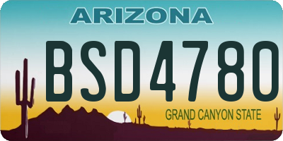 AZ license plate BSD4780