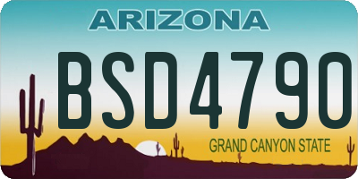 AZ license plate BSD4790