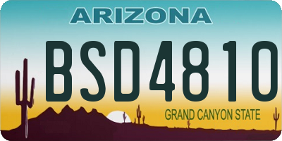 AZ license plate BSD4810
