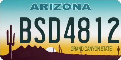 AZ license plate BSD4812