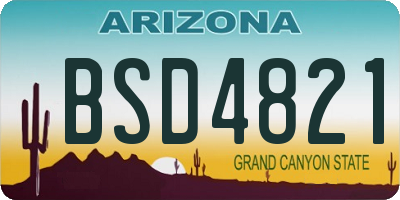 AZ license plate BSD4821