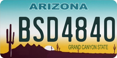 AZ license plate BSD4840