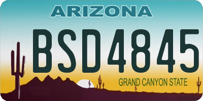 AZ license plate BSD4845