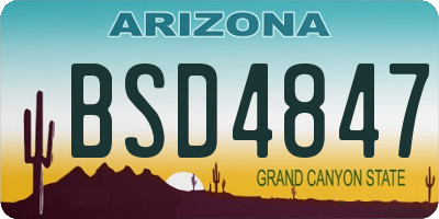AZ license plate BSD4847