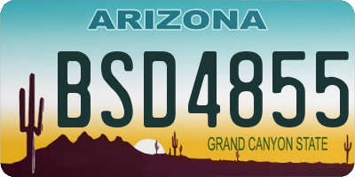AZ license plate BSD4855