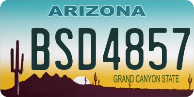 AZ license plate BSD4857