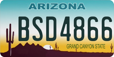 AZ license plate BSD4866