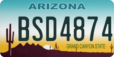 AZ license plate BSD4874