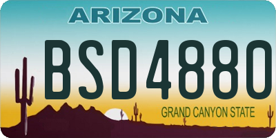 AZ license plate BSD4880