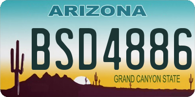 AZ license plate BSD4886