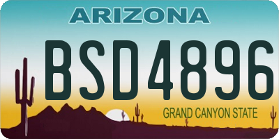 AZ license plate BSD4896