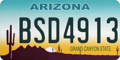 AZ license plate BSD4913