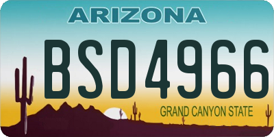 AZ license plate BSD4966