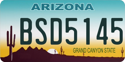 AZ license plate BSD5145