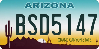 AZ license plate BSD5147