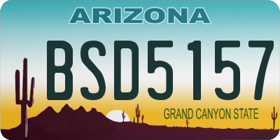 AZ license plate BSD5157