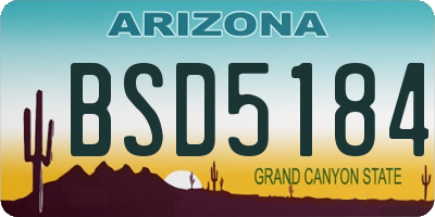 AZ license plate BSD5184