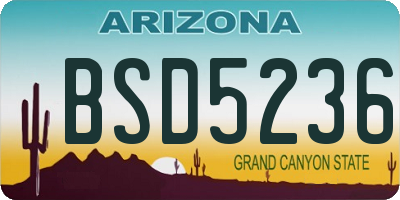 AZ license plate BSD5236