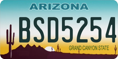 AZ license plate BSD5254