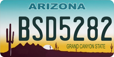 AZ license plate BSD5282